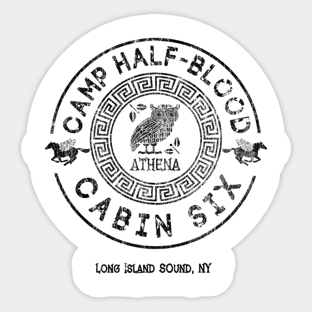 Camp Half Blood Athena - Vintage Style Sticker by Cave Clan